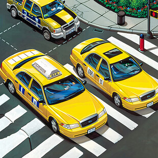 出租车插画