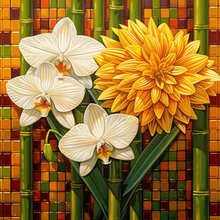 水仙花壁画
