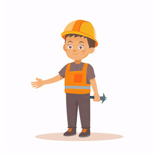 卡通年轻维修师傅头像