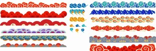 彩色矢量祥云底纹