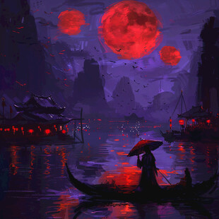 星月河幻想插画
