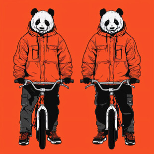 熊猫潮流插画