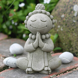 超萌可爱小和尚石像