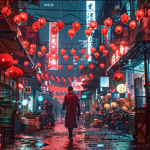 庙街插画