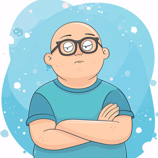 卡通老教授思考头像