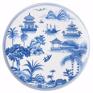 风景人物图盘