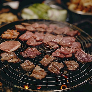 烧烤美食背景实拍
