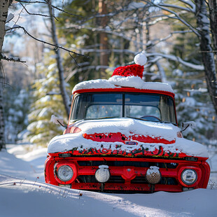 雪地里勒勒车