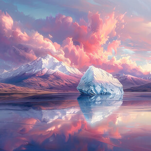 冰山风景画