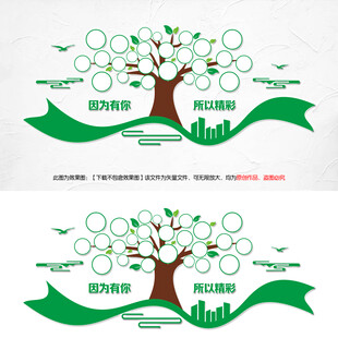 卡通树照片墙