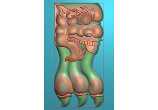 虎脚虎腿沙发椅腿桌腿精雕图灰度