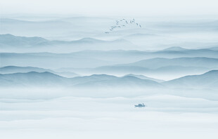 水墨山