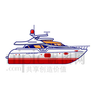 卡通游艇快艇轮船