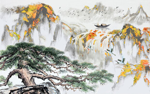迎客松背景墙