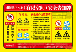 有限空间 安全告知牌