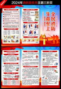 2024消防宣传月三折页