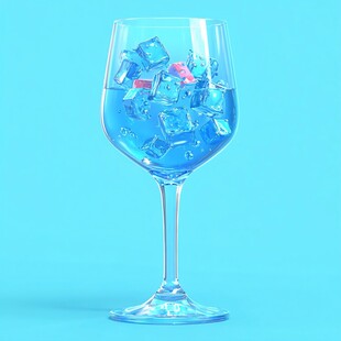 蓝色透明酒杯