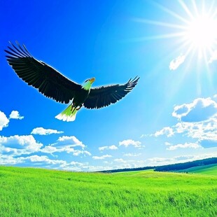 草原上翱翔的雄鹰