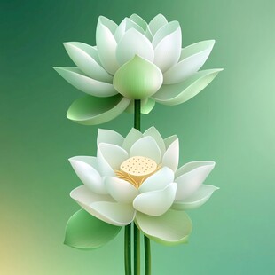 鼠绘精绘莲花花朵