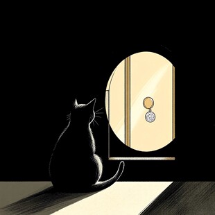 晒太阳的猫插画