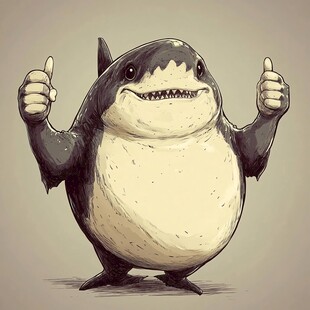 鲨鱼拟人卡通形象