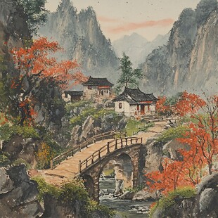 江南香山风景区插画