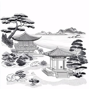 古典园林插画