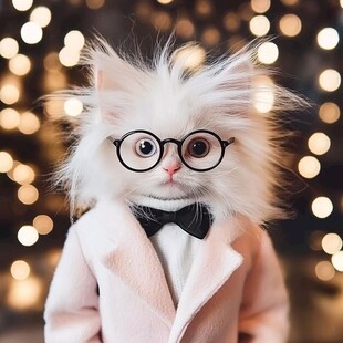 呆萌长毛发猫咪