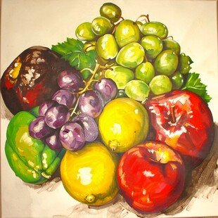 漂亮的水果油画
