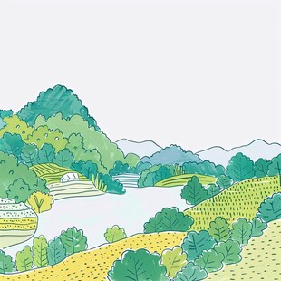 天然食品山村田野风景