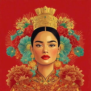 手绘国潮皇后