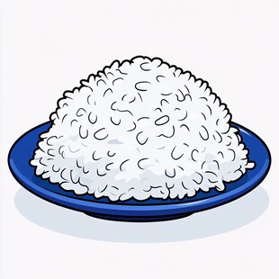 米饭手绘插画