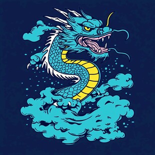 国潮风蛟龙得水