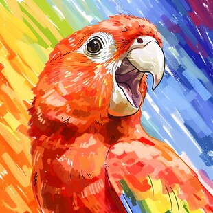 彩色鹦鹉插画