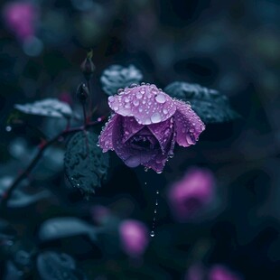 雨露月季花