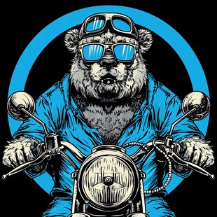 骑摩托车的小熊