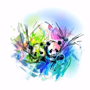 抽象画大熊猫