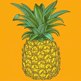 手绘菠萝形象