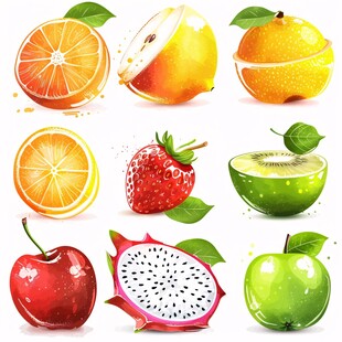 水果合集插画