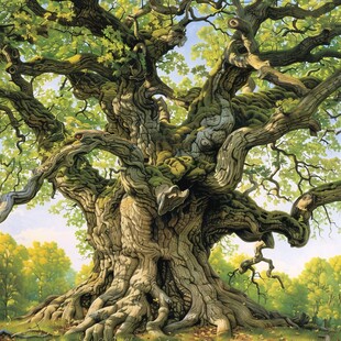 仙境古树插画