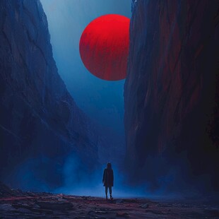 男人背影超现实虚空间