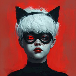 插画闪屏猫女