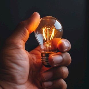 手捧灯泡