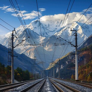 铁路沿线旅途风景