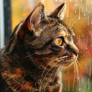 雨中的猫