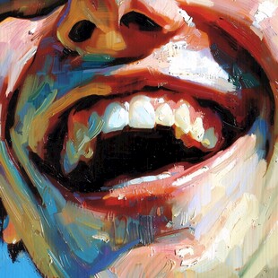 人脸色块拼接装饰画