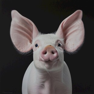 3d卡通猪拍照图