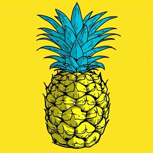 手绘菠萝形象