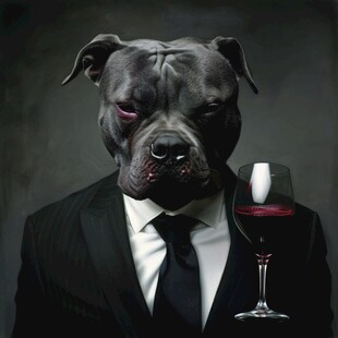 漂亮的狗狗油画