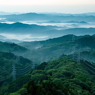 穿山越岭输电线路